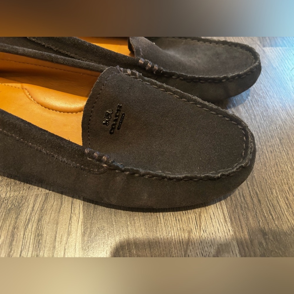 Coach Black Moccasin-Style Slip-On Loafers business office casual size 8 suede - Picture 9 of 12
